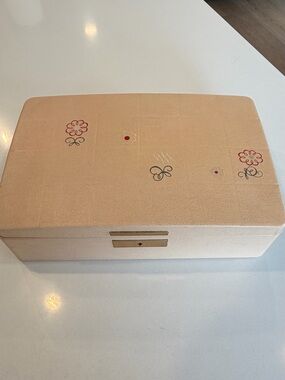Vintage mid century Jewelry Box with Gold Hardware